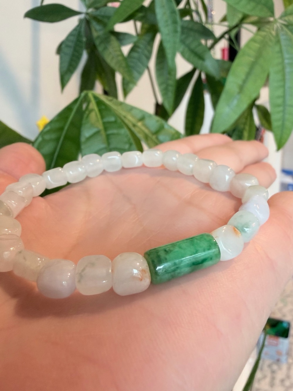 Handcrafted Natural Burmese Jadeite Bracelet (Grade A Jade)